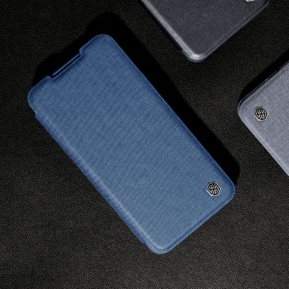 Samsung Galaxy S23 5G Nillkin Qin cloth pro kameravédős szövet notesz tok (Kék)