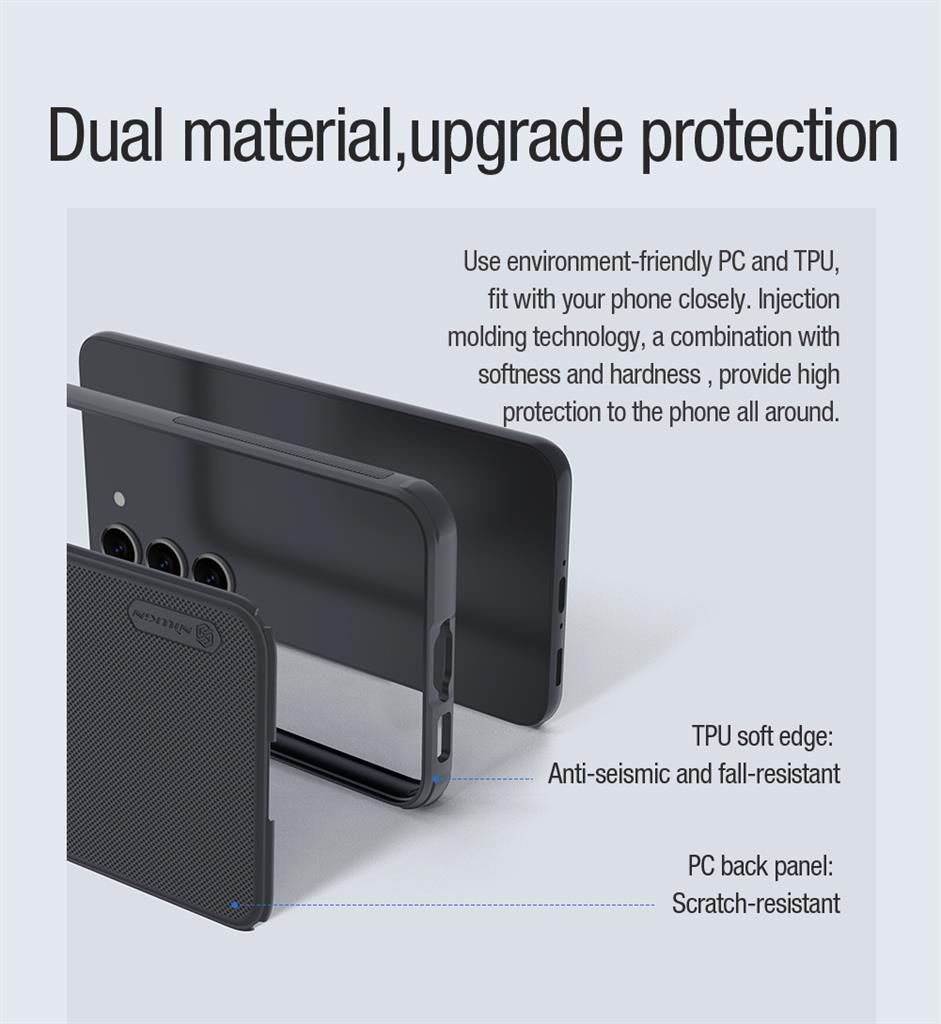 Samsung Galaxy S23 5G Nillkin Super frosted shield pro magsafe strapabíró hátlap tok fekete