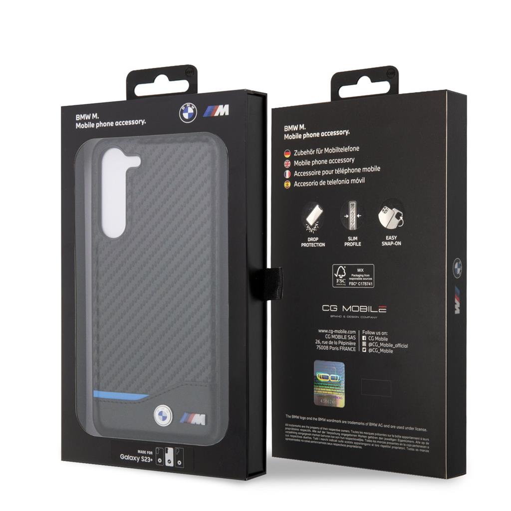 Samsung Galaxy S23 Plus BMW M Blue line prémium hátlap tok (Fekete) BMHCS23M22NBCK 2