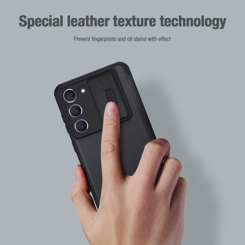 Samsung Galaxy S23 Plus Nillkin Qin cloth pro kameravédős szövet notesz tok (Kék)