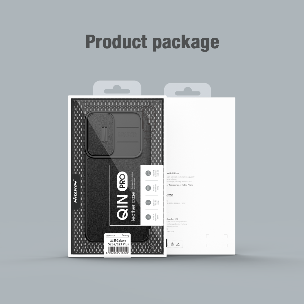 Samsung Galaxy S23 Plus Nillkin Qin cloth pro kameravédős szövet notesz tok (Kék)