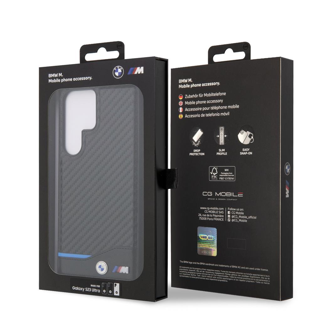 Samsung Galaxy S23 Ultra BMW M Blue line prémium hátlap tok (Fekete) BMHCS23L22NBCK 2