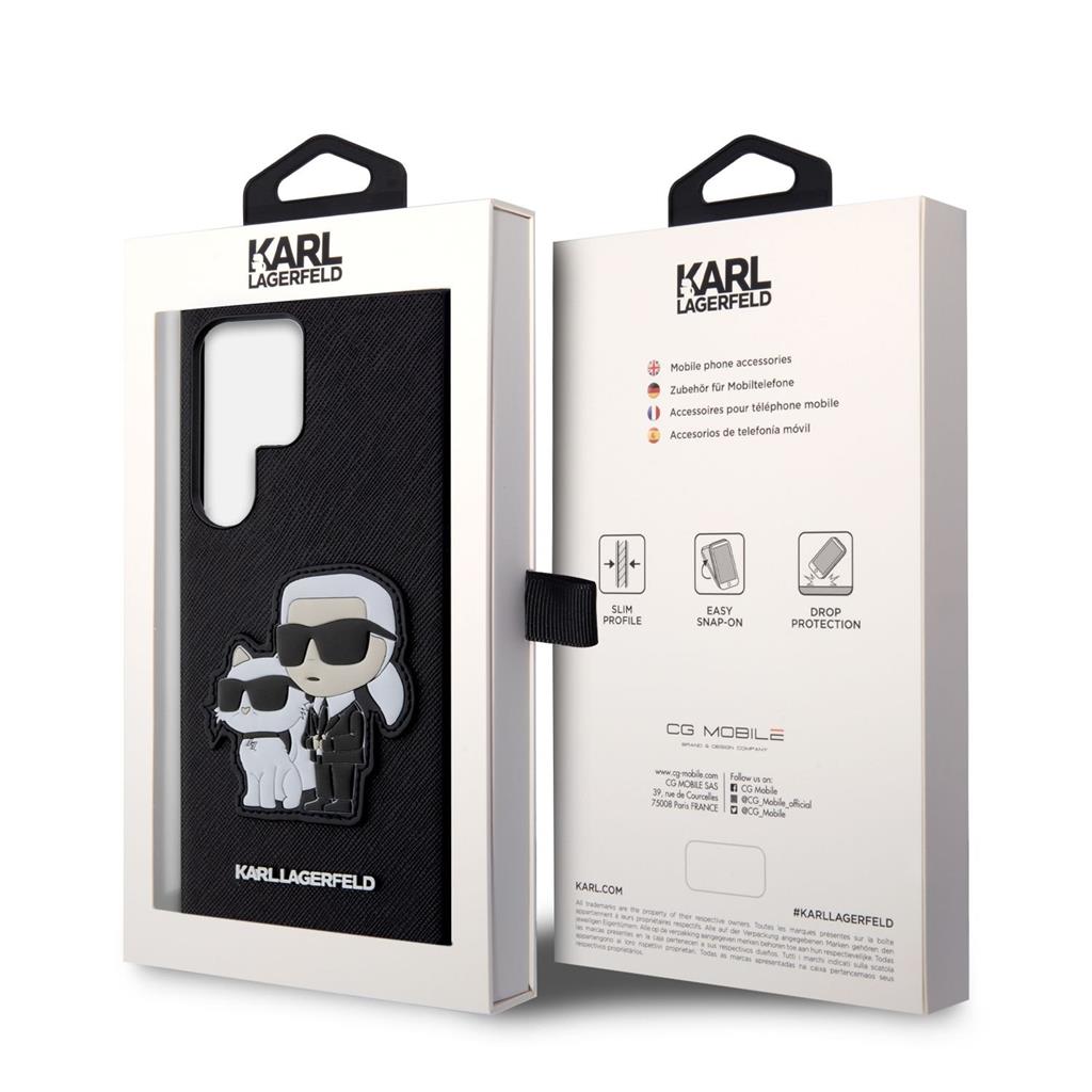 Samsung Galaxy S23 Ultra Karl Lagerfeld PU Saffiano Karl and Choupette NFT tok (Fekete) – KLHCS23LSANKCPK