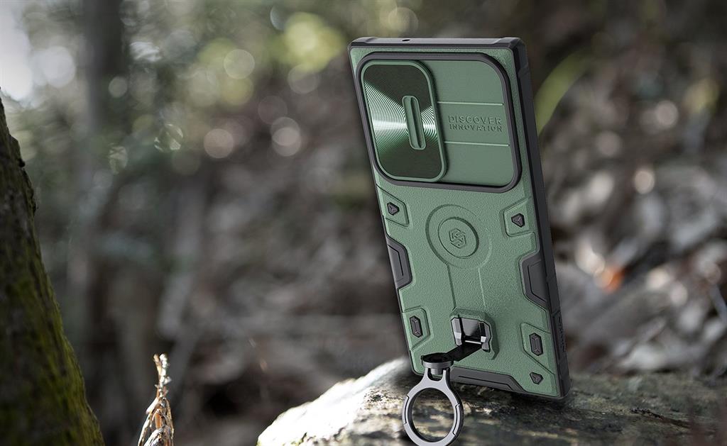 Samsung Galaxy S23 Ultra Nillkin camshield armor pro hátlap tok (Zöld)