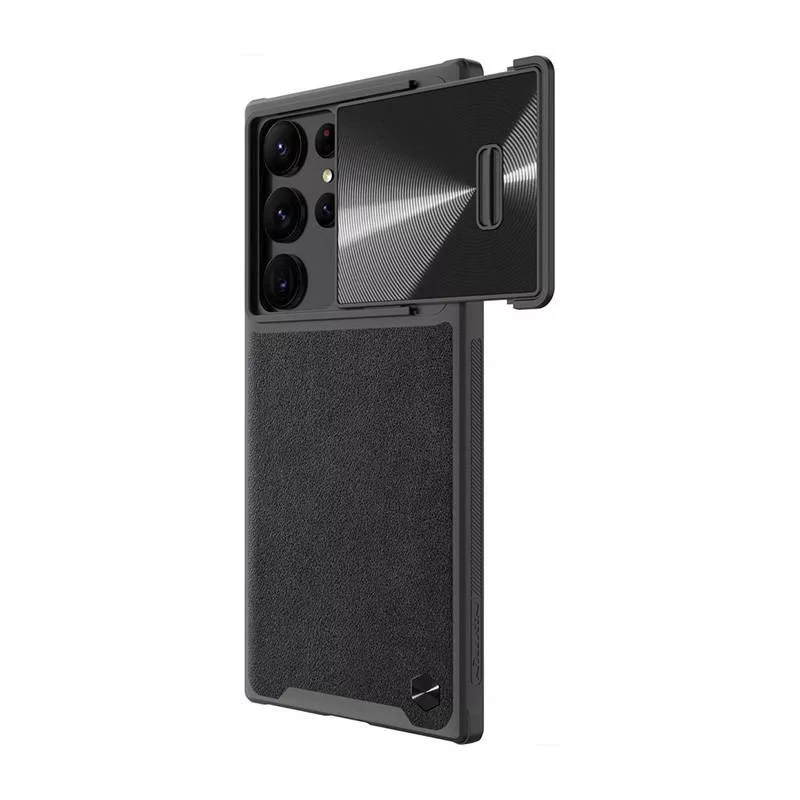 Samsung Galaxy S23 Ultra Nillkin camshield leather hátlap tok (Fekete)