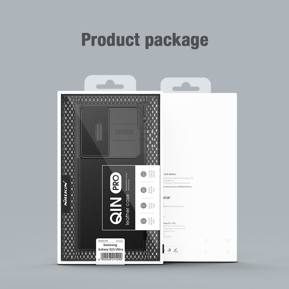 Samsung Galaxy S23 Ultra Nillkin Qin cloth pro kameravédős szövet notesz tok (Kék)