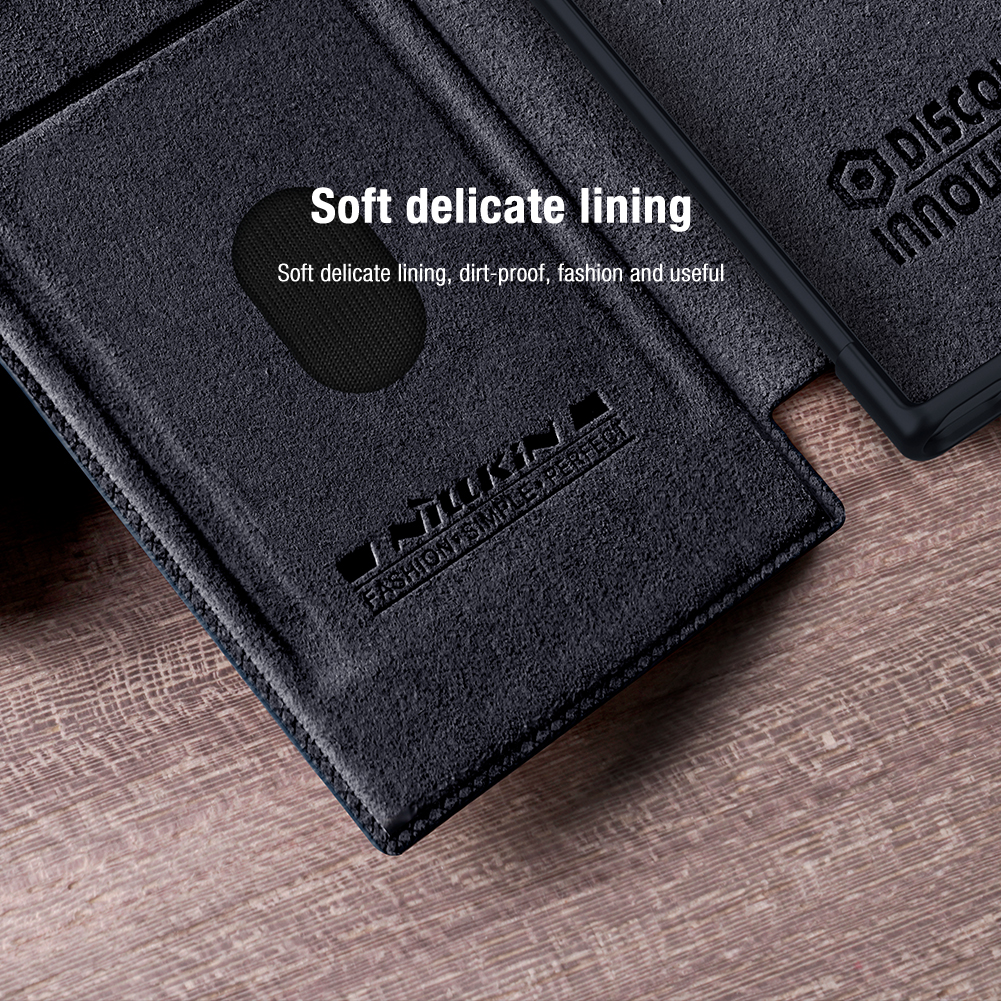 Samsung Galaxy S23 Ultra Nillkin Qin pro kameravédős notesz tok (Fekete)