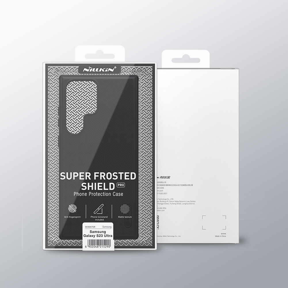 Samsung Galaxy S23 Ultra Nillkin Super frosted shield pro strapabíró hátlap tok (Fekete)