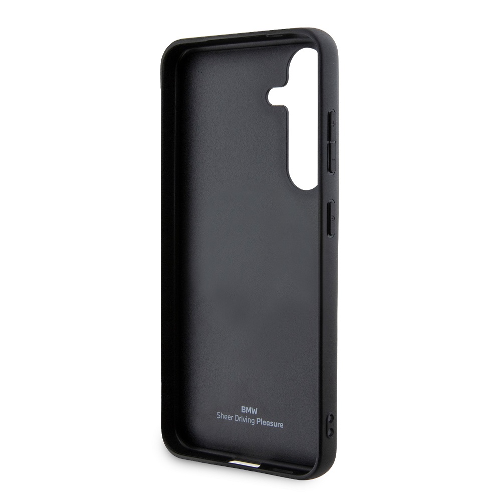 Samsung Galaxy S24 BMW Signature Leather tok – Metal Logo (Fekete) - BMHCS24S23RCGPK