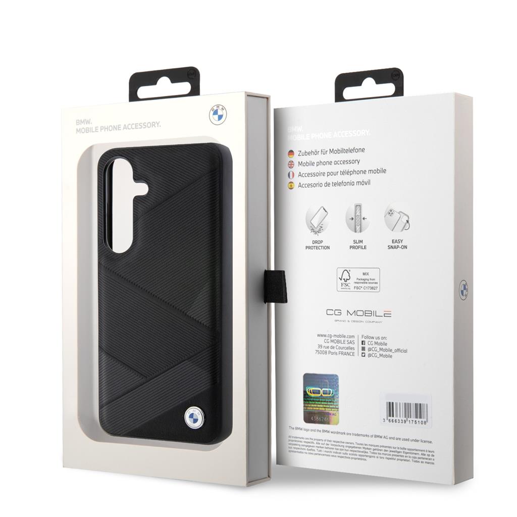 Samsung Galaxy S24 BMW Signature Leather tok – Metal Logo (Fekete) - BMHCS24S23RCGPK
