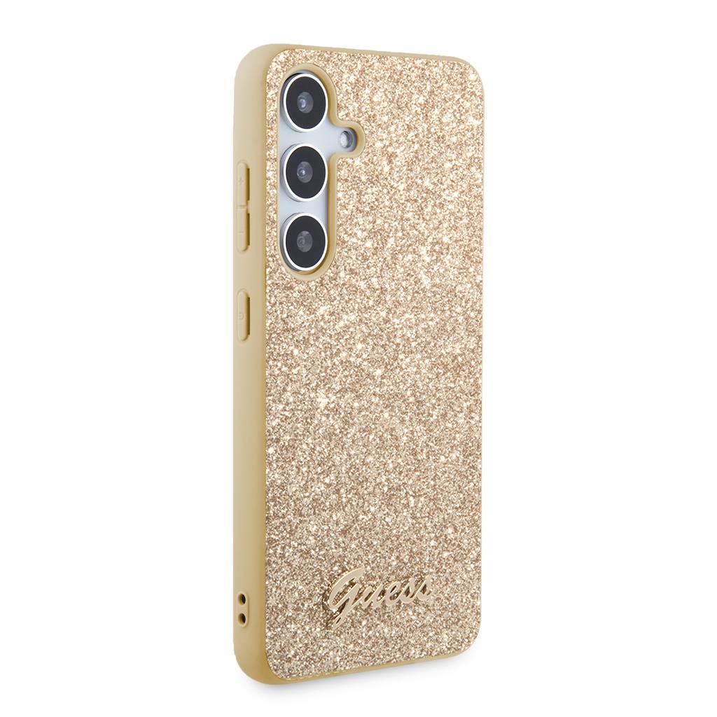 Samsung Galaxy S24 Guess Glitter Flakes Metal Logo tok (Arany) - GUHCS24SHGGSHD