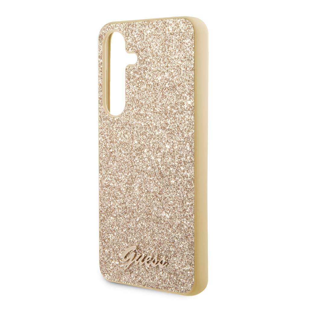 Samsung Galaxy S24 Guess Glitter Flakes Metal Logo tok (Arany) - GUHCS24SHGGSHD