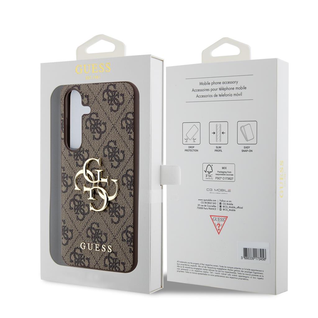 Samsung Galaxy S24 GUESS PU 4G Metal Logo hátlap tok (Barna - GUHCS24S4GMGBR) 3