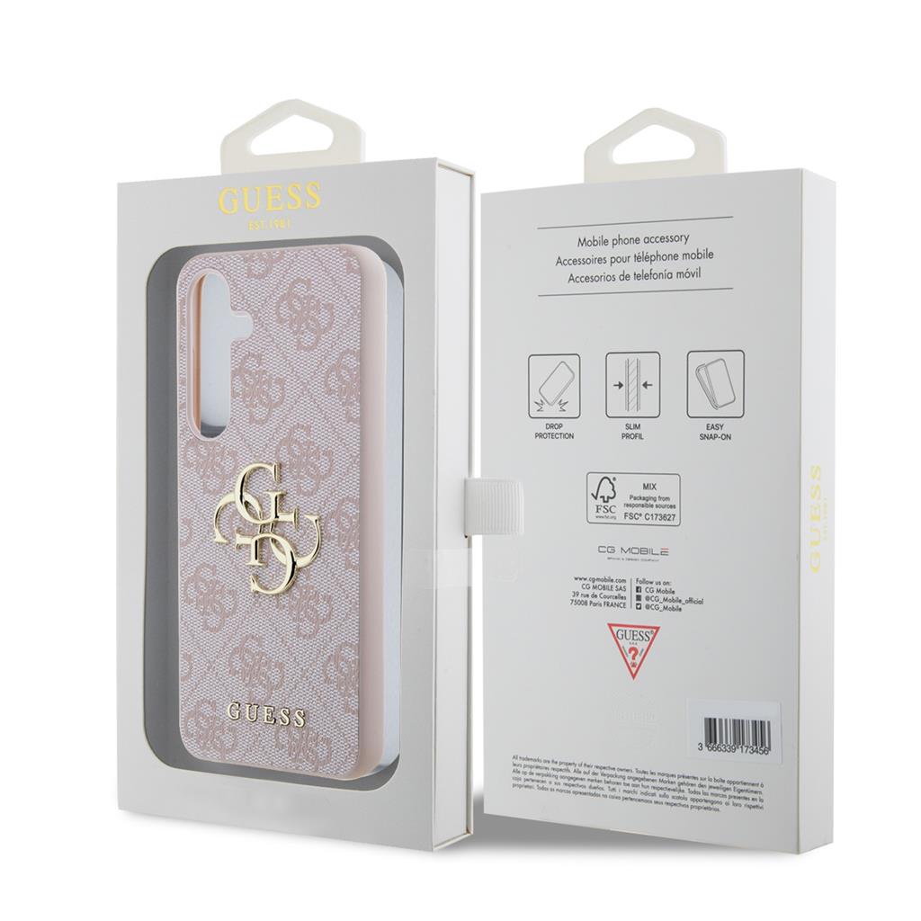 Samsung Galaxy S24 Guess PU 4G Metal Logo tok (Rózsaszín) - GUHCS24S4GMGPI