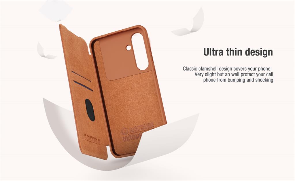 Samsung Galaxy S24 FE Nillkin Qin pro kameravédős notesz tok (Fekete)