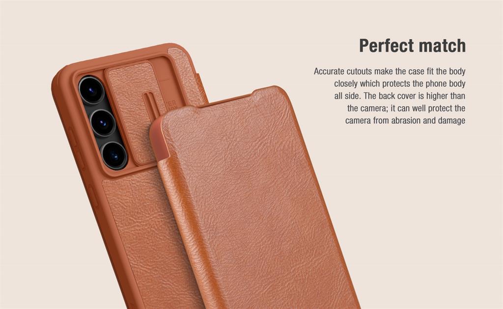 Samsung Galaxy S24 FE Nillkin Qin pro kameravédős notesz tok (Fekete)