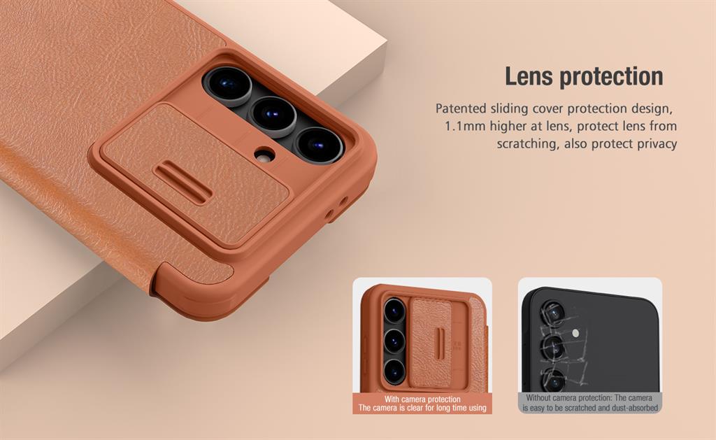 Samsung Galaxy S24 FE Nillkin Qin pro kameravédős notesz tok (Fekete)