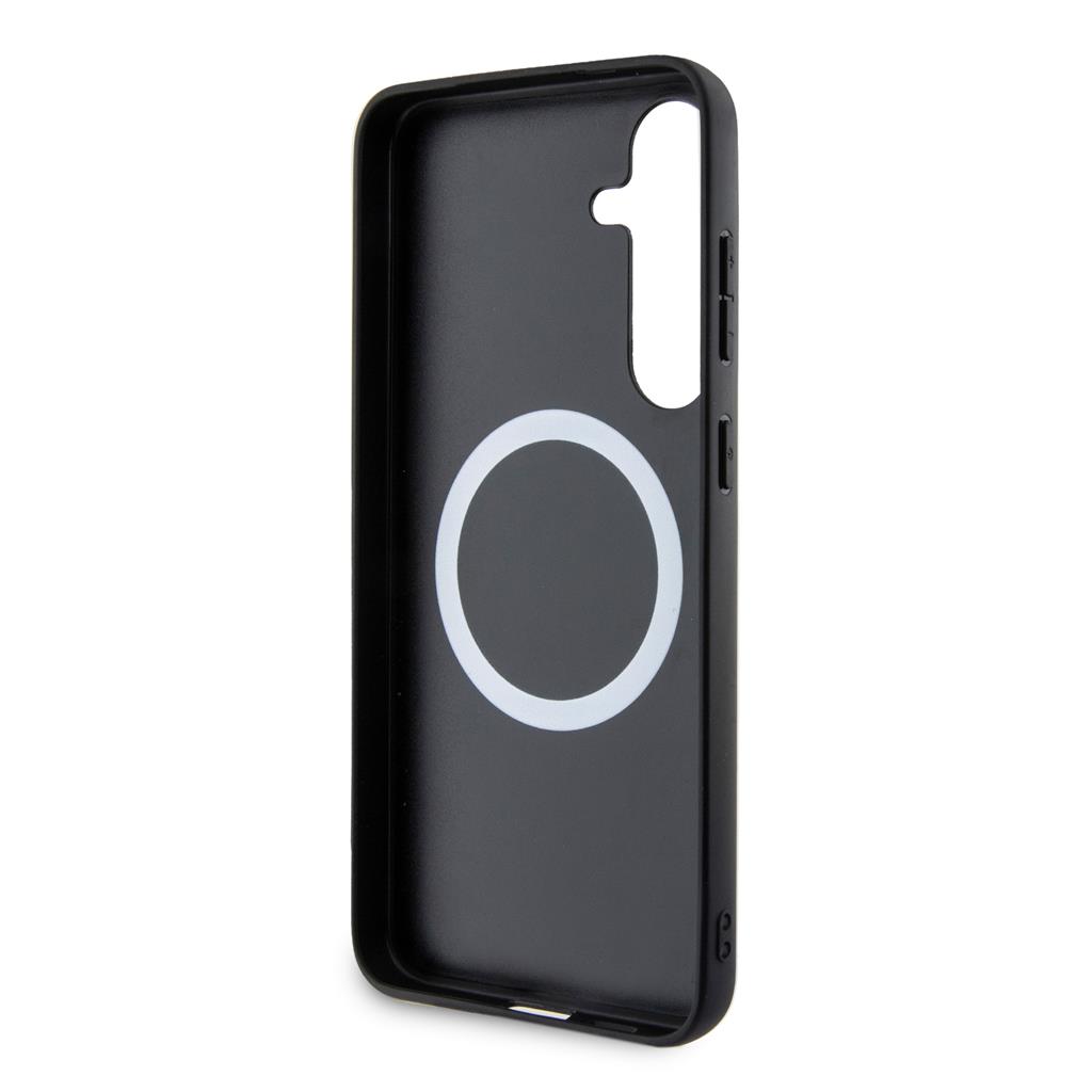 Samsung Galaxy S24+ BMW M PU Leather Carbon MagSafe tok – Tricolor Line (Fekete) - BMHMS24M23PUDTK