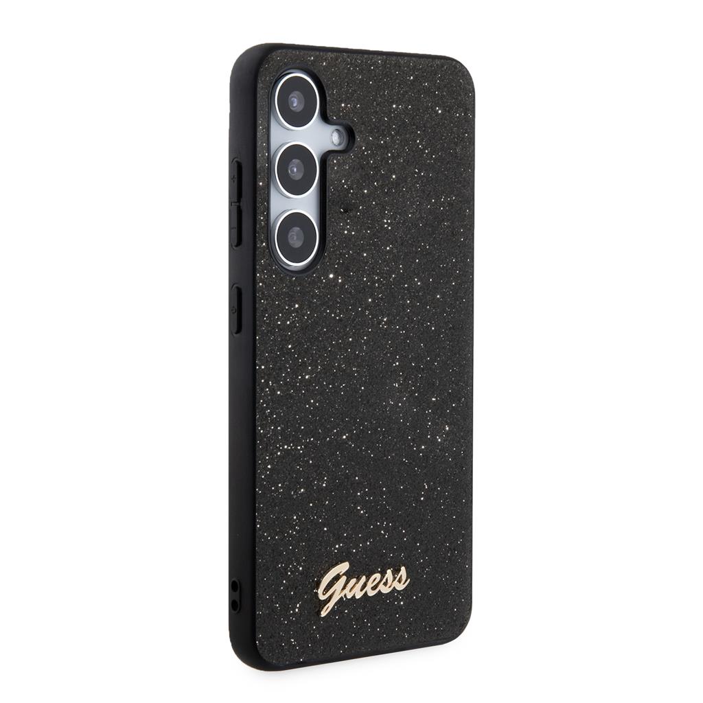 Samsung Galaxy S24+ Guess Glitter Flakes Metal Logo tok (Fekete) - GUHCS24MHGGSHK