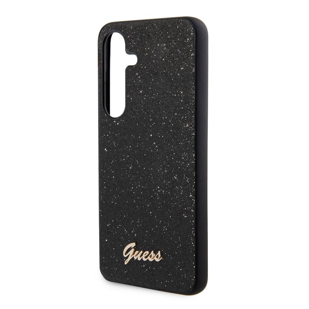 Samsung Galaxy S24+ Guess Glitter Flakes Metal Logo tok (Fekete) - GUHCS24MHGGSHK