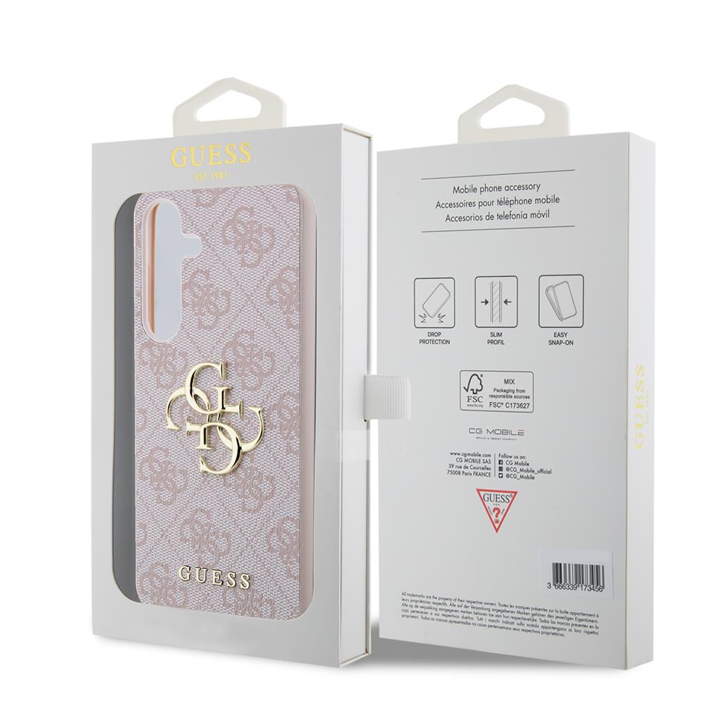 Samsung Galaxy S24+ Guess PU 4G Metal Logo tok (Rózsaszín) - GUHCS24M4GMGPI