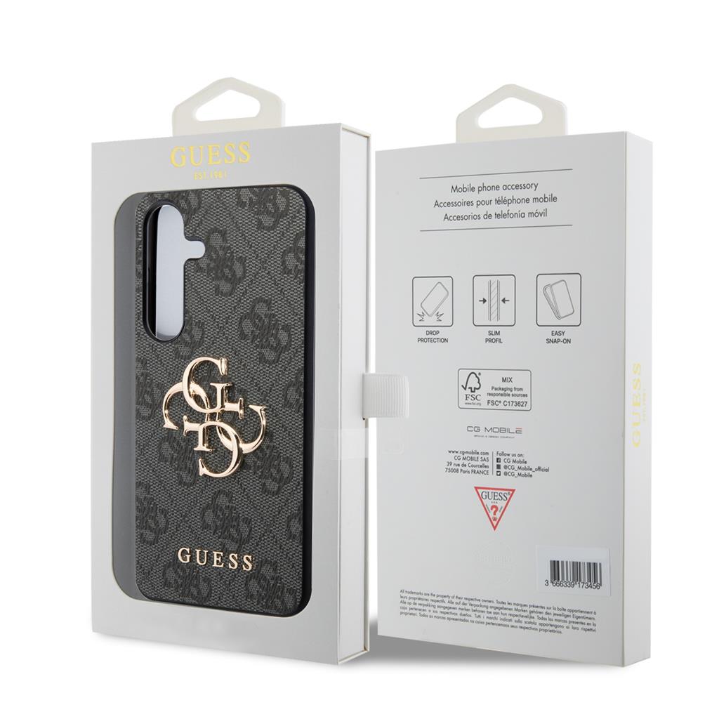 Samsung Galaxy S24 Plus GUESS PU 4G Metal Logo hátlap tok (Szürke - GUHCS24M4GMGGR) 3