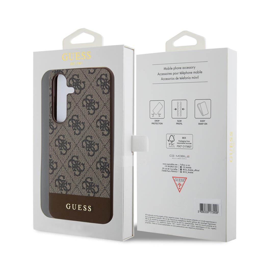 Samsung Galaxy S24 Plus GUESS PU 4G Printed Stripe hátlap tok (Barna - GUHCS24MG4GLBR) 3