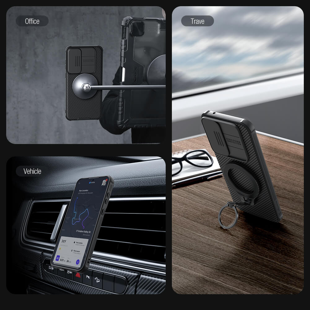 Samsung Galaxy S24 Plus Nillkin camshield pro magsafe hátlap tok fekete