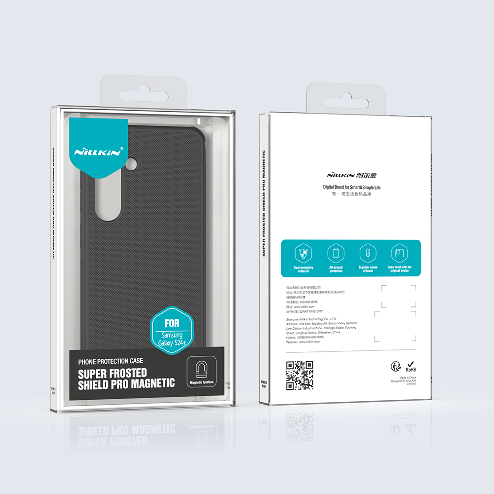 Samsung Galaxy S24 Plus Nillkin Super frosted shield pro magsafe strapabíró hátlap tok fekete