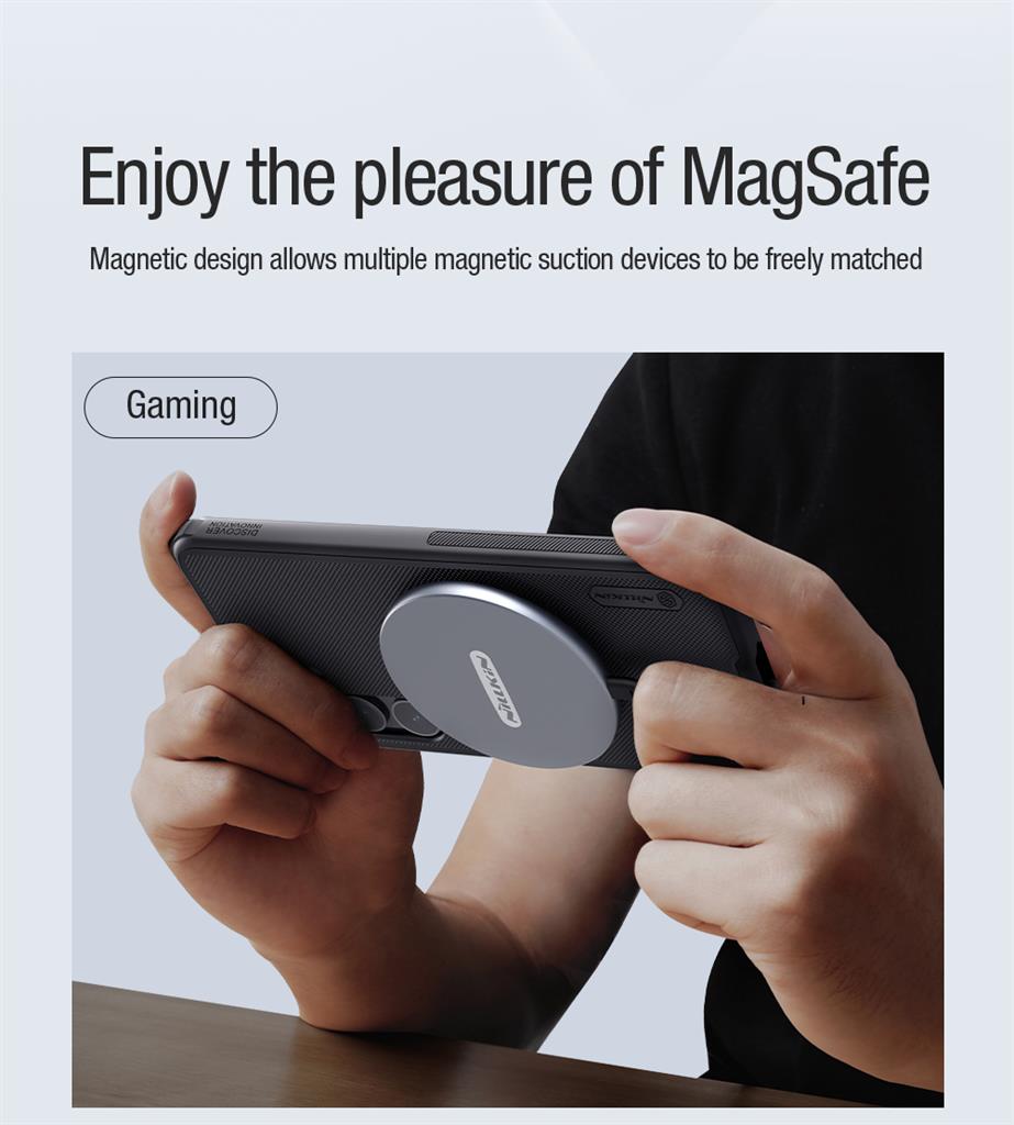Samsung Galaxy S24 Plus Nillkin Super frosted shield pro magsafe strapabíró hátlap tok fekete