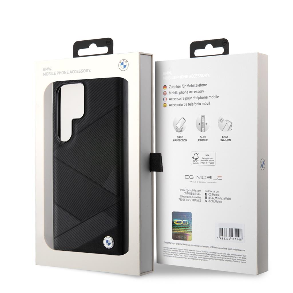 Samsung Galaxy S24 Ultra BMW Signature Leather tok – Metal Logo (Fekete) - BMHCS24L23RCGPK