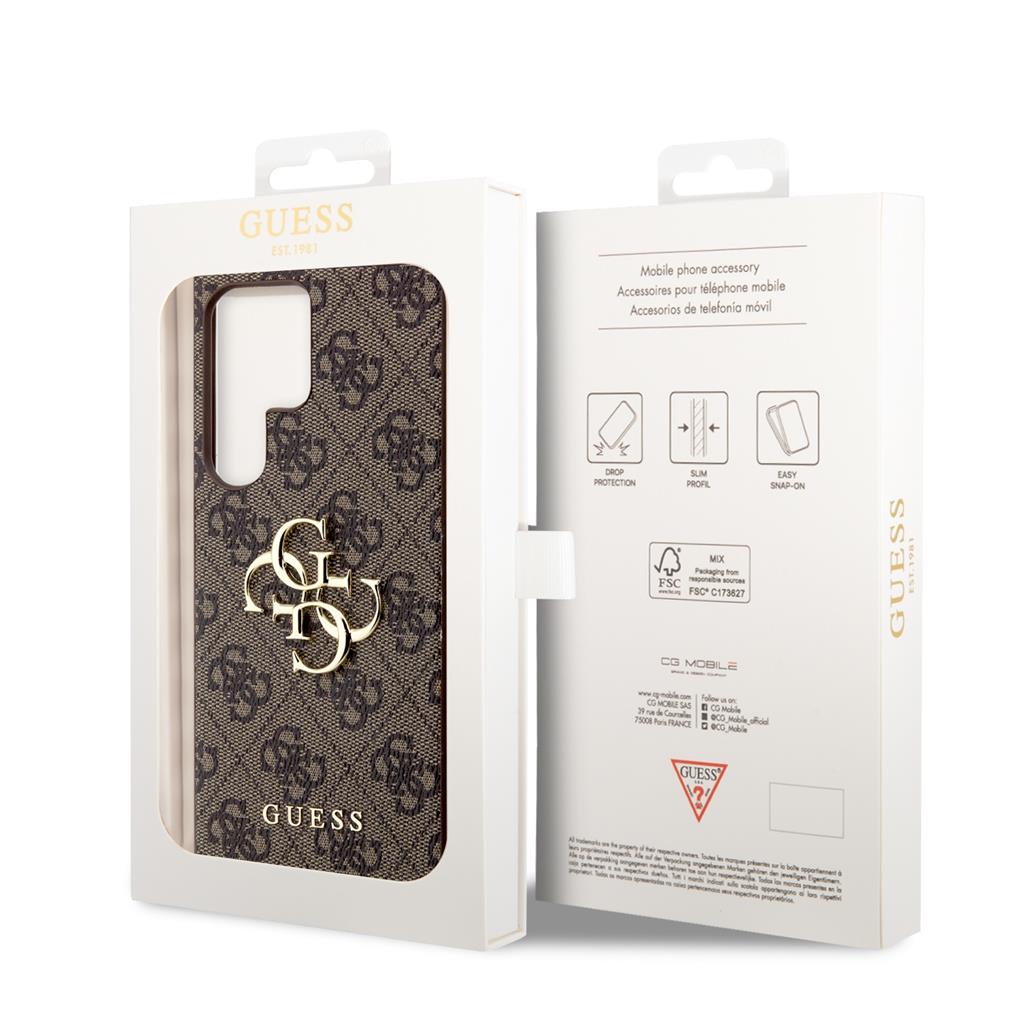 Samsung Galaxy S24 Ultra Guess PU 4G Metal Logo tok (Barna) - GUHCS24L4GMGBR