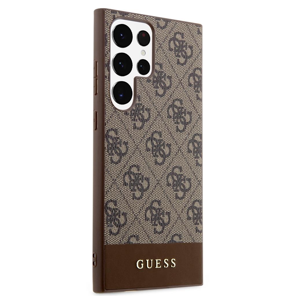 Samsung Galaxy S24 Ultra Guess PU 4G Stripe tok (Barna) - GUHCS24LG4GLBR