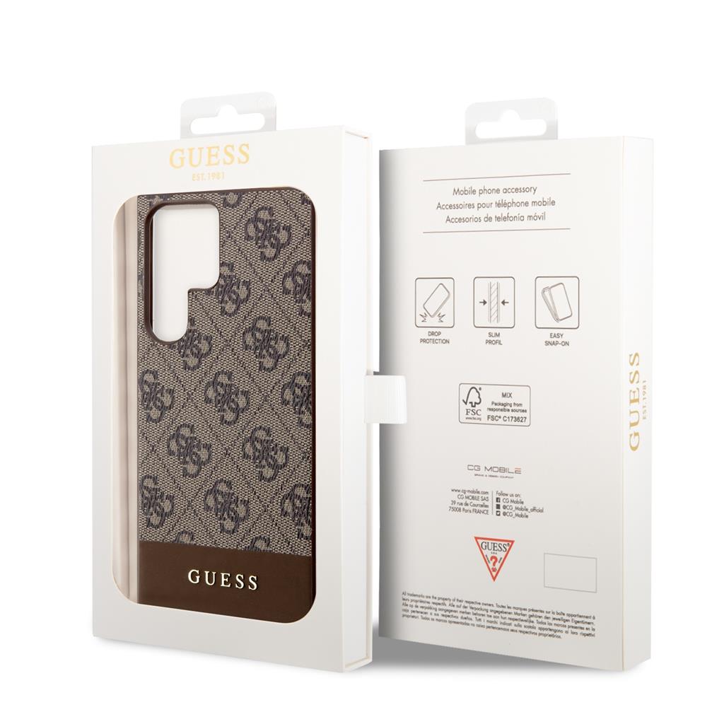 Samsung Galaxy S24 Ultra Guess PU 4G Stripe tok (Barna) - GUHCS24LG4GLBR