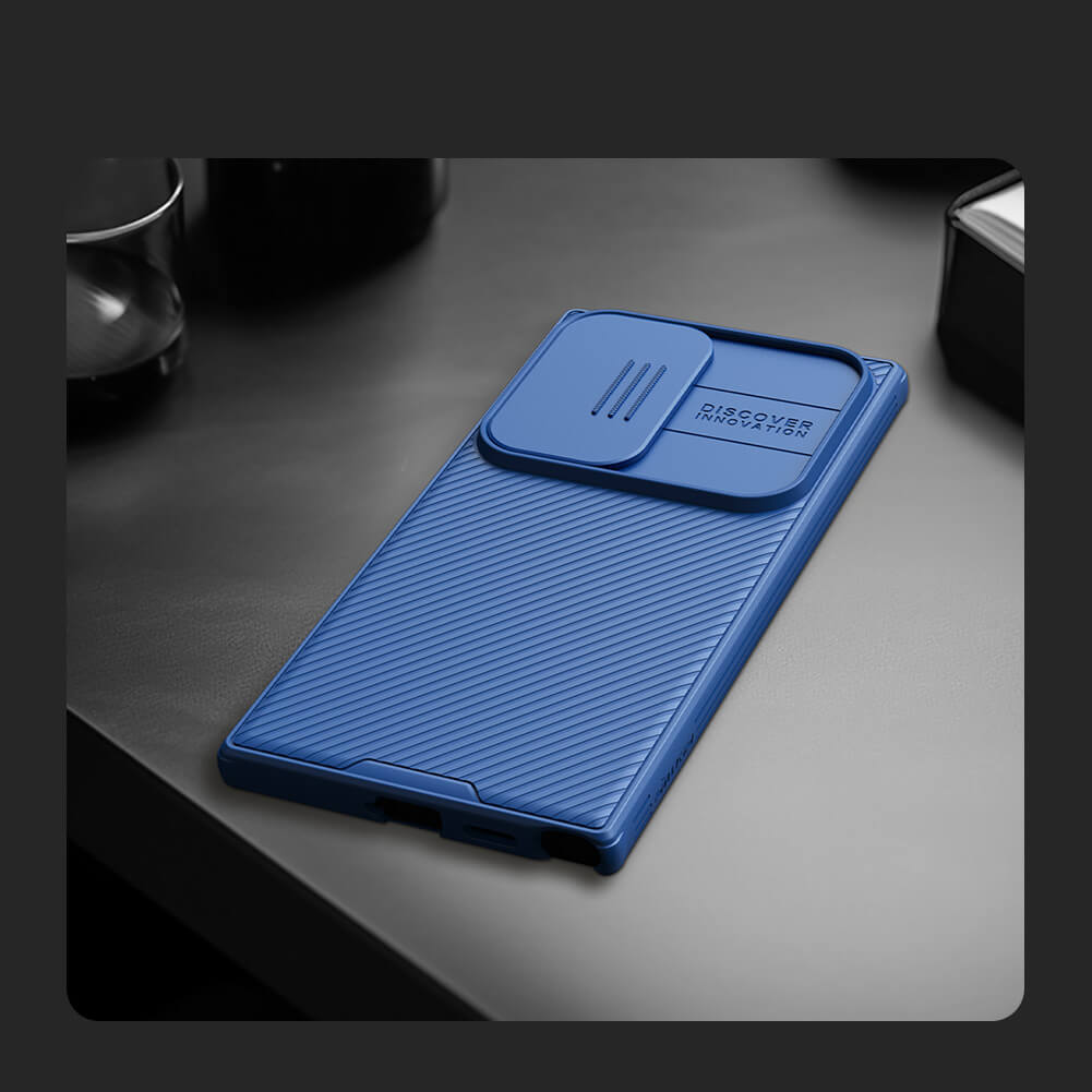 Samsung Galaxy S24 Ultra Nillkin camshield pro kameravédős hátlap tok kék