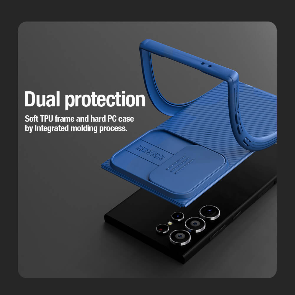 Samsung Galaxy S24 Ultra Nillkin camshield pro kameravédős hátlap tok kék