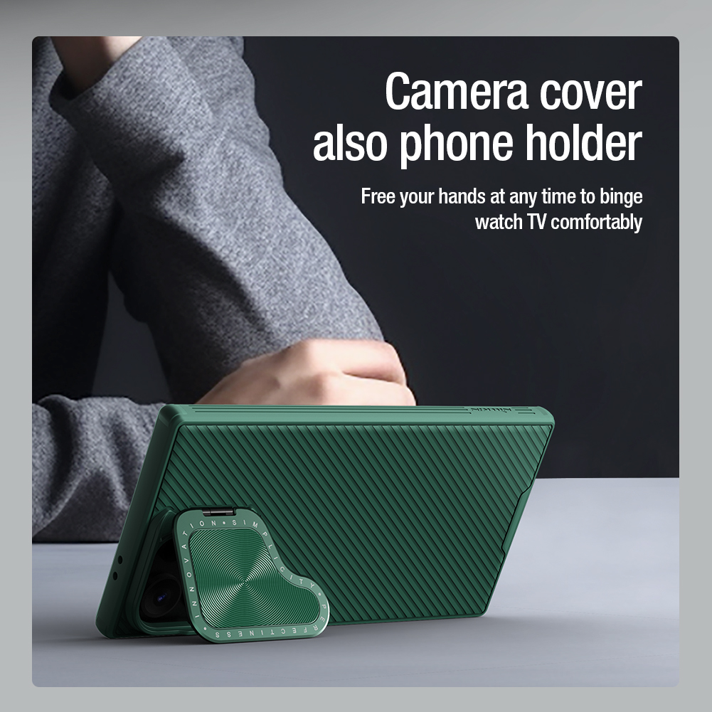 Samsung Galaxy S24 Ultra Nillkin Camshield Prop MAGSAFE kameravédős hátlap tok (Fekete)