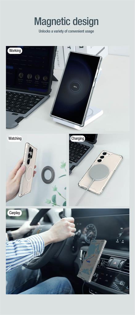 Samsung Galaxy S24 Ultra Nillkin nature pro magsafe hátlap tok (Fehér)