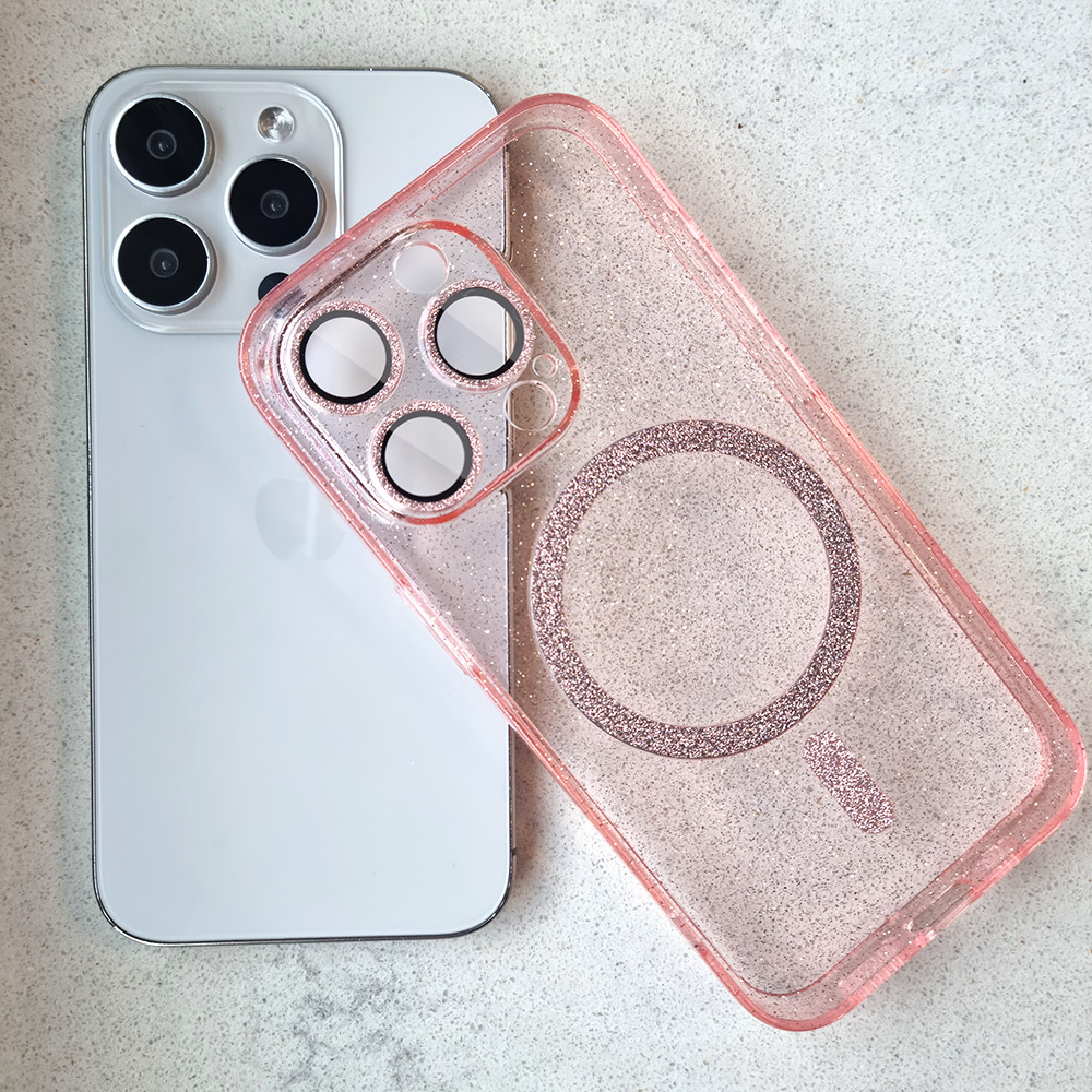 Samsung Galaxy S25 Ultra glitter magsafe hátlap tok (Rózsaszín)