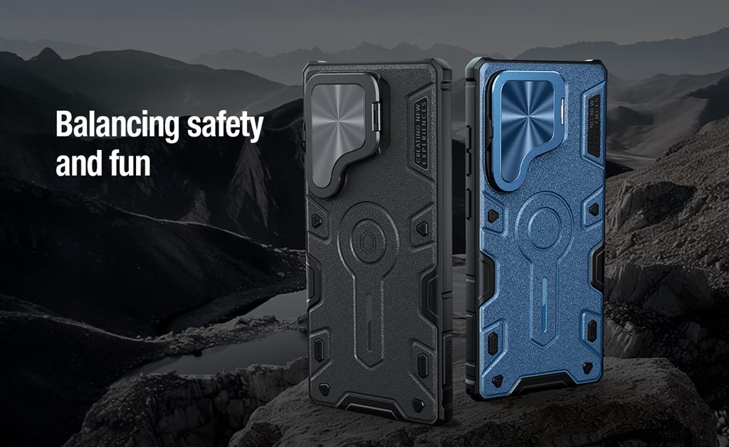 Samsung Galaxy S25 Ultra Nillkin Camshield Prop MAGSAFE kameravédős hátlap tok (Fekete) 5