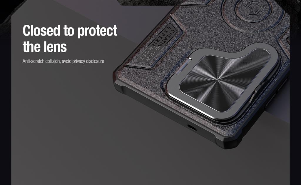 Samsung Galaxy S25 Ultra Nillkin Camshield Prop MAGSAFE kameravédős hátlap tok (Fekete) 6