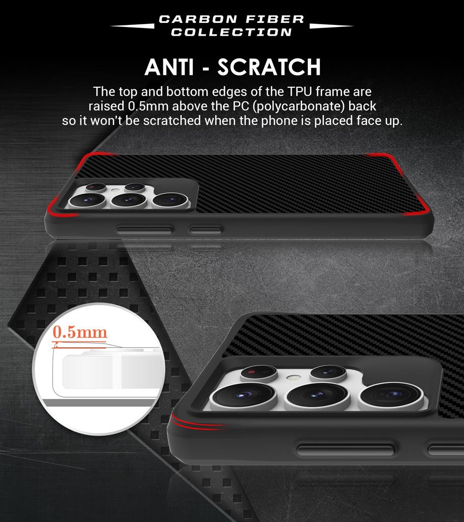 Samsung Galaxy S25 Ultra TOKO Carbon fiber hátlap tok (Fekete)