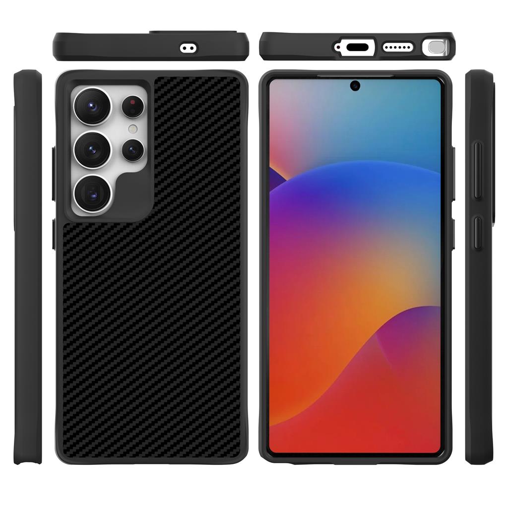 Samsung Galaxy S25 Ultra TOKO Carbon fiber hátlap tok (Fekete)
