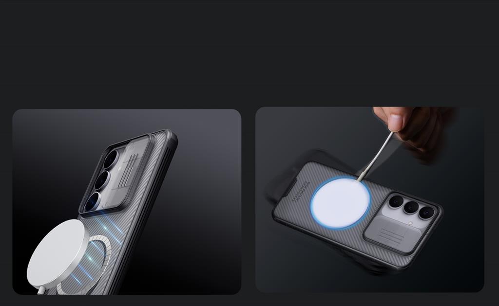 Samsung Galaxy S25FE Nillkin camshield armor hátlap tok (Fekete)