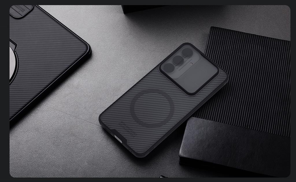 Samsung Galaxy S25FE Nillkin camshield armor hátlap tok (Fekete)