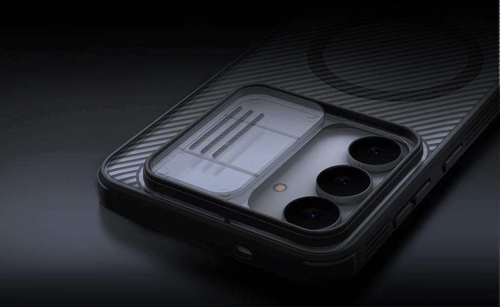 Samsung Galaxy S25FE Nillkin camshield armor hátlap tok (Fekete)