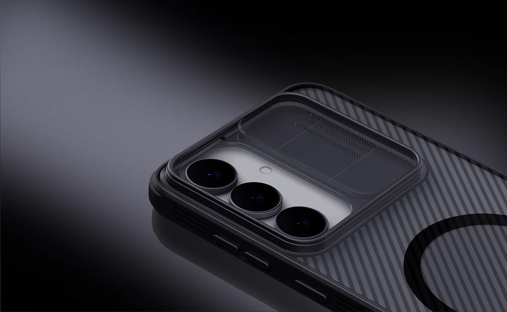Samsung Galaxy S25FE Nillkin camshield armor hátlap tok (Fekete)