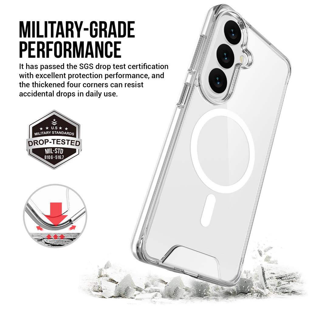 Samsung Galaxy S26 Mag Ring forgatható Magsafe hátlap tok (Átlátszó)