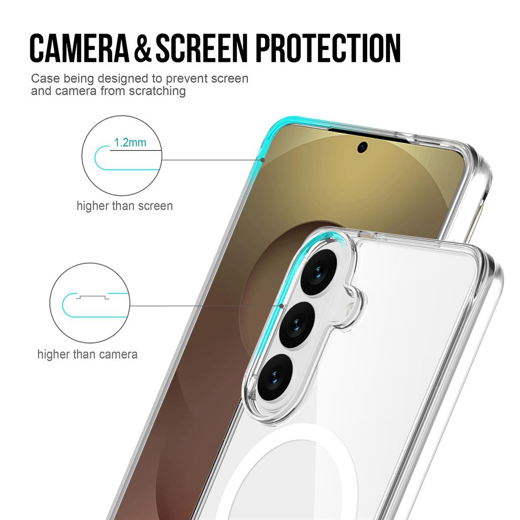 Samsung Galaxy S26 Mag Ring forgatható Magsafe hátlap tok (Átlátszó)