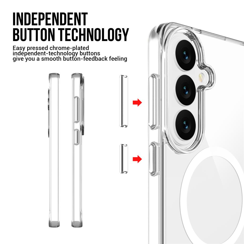 Samsung Galaxy S26 Mag Ring forgatható Magsafe hátlap tok (Átlátszó)